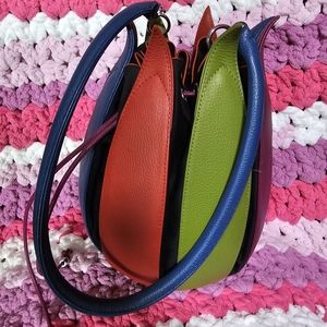 By-Lin Tulip Structure- Multi-color/Black Purse